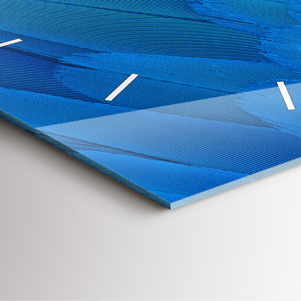 Square wall clock Bird feather