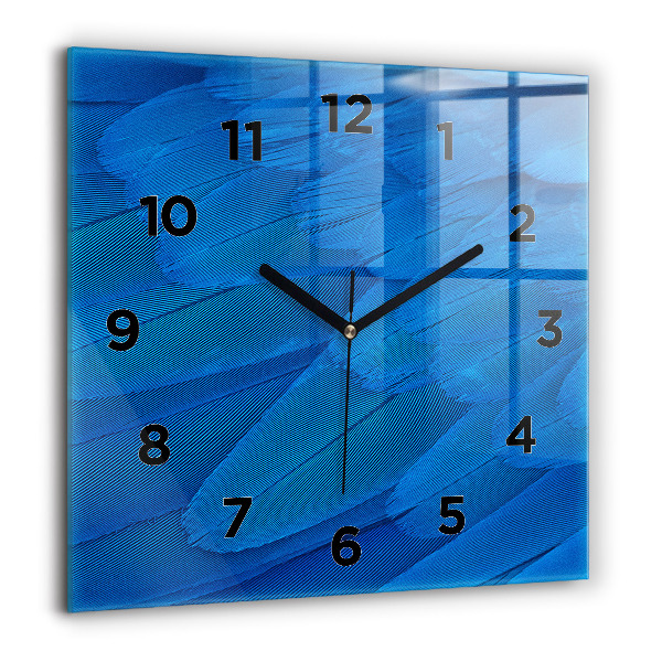 Square wall clock Bird feather