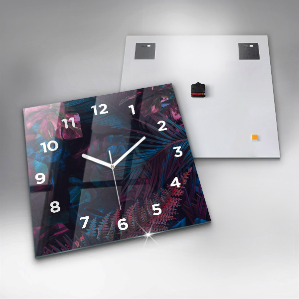 Square wall clock Exotic flowers
