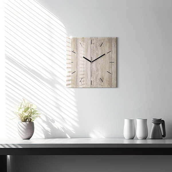 Square wall clock Wooden panels