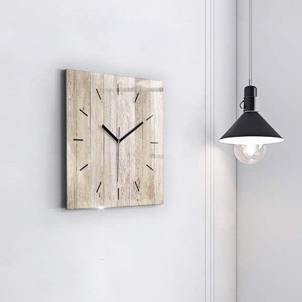 Square wall clock Wooden panels