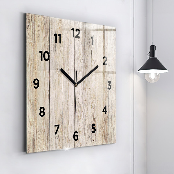 Square wall clock Wooden panels