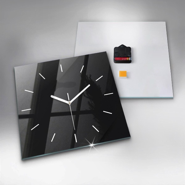 Square wall clock Dark wall pattern