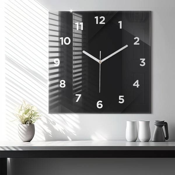 Square wall clock Dark wall pattern