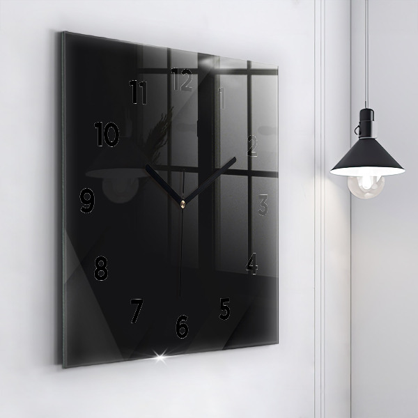 Square wall clock Dark wall pattern