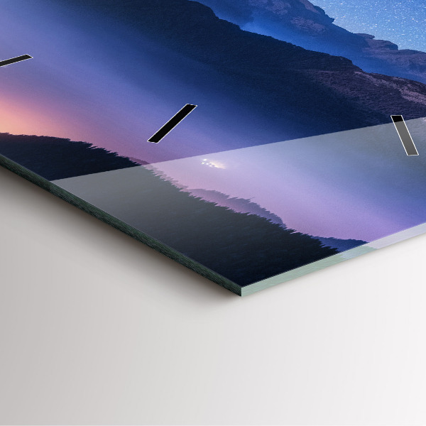 Square wall clock Milky Way and Mountains