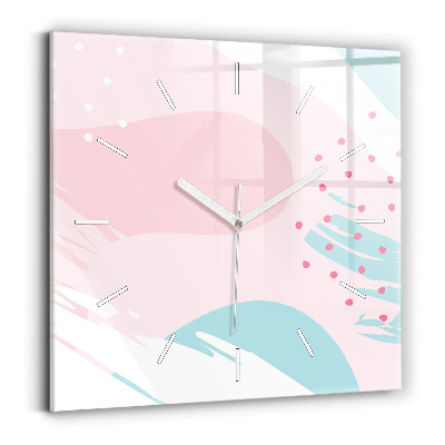 Square wall clock Pastel abstraction