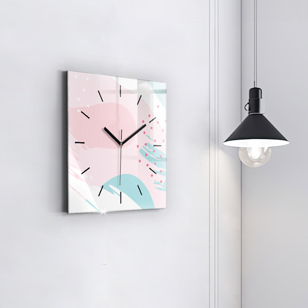 Square wall clock Pastel abstraction