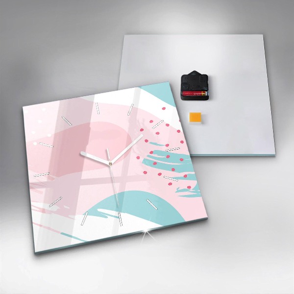 Square wall clock Pastel abstraction