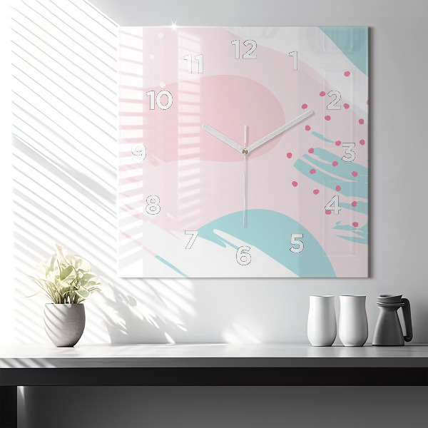 Square wall clock Pastel abstraction