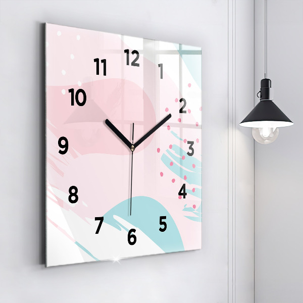 Square wall clock Pastel abstraction