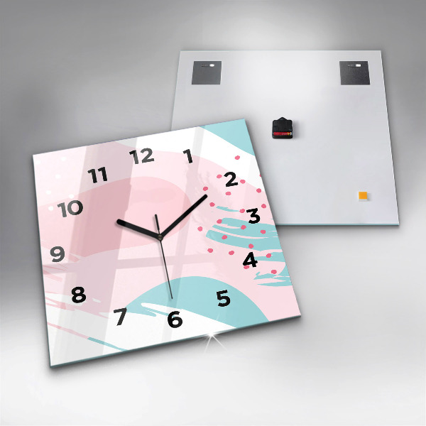 Square wall clock Pastel abstraction