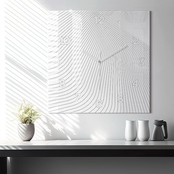 Square wall clock Abstraction lines
