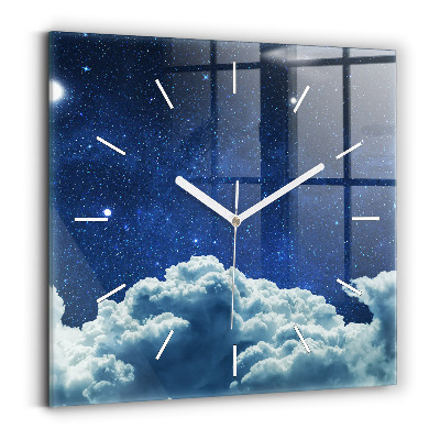 Square wall clock Night sky
