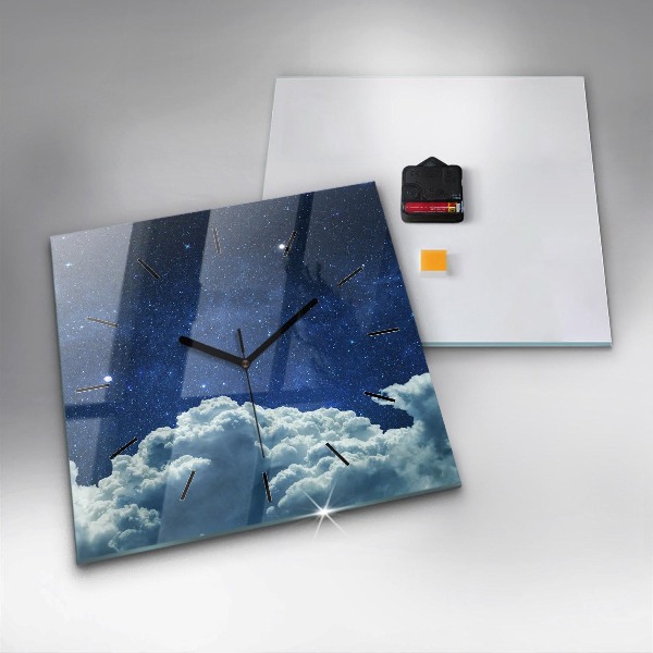 Square wall clock Night sky