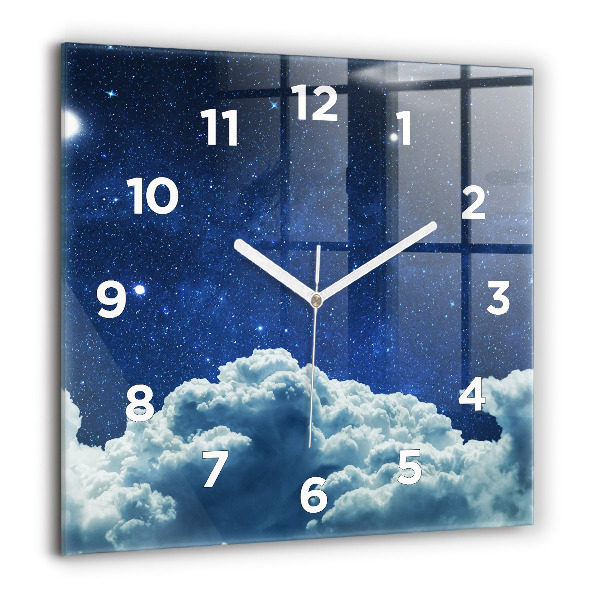 Square wall clock Night sky