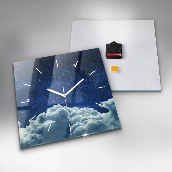 Square wall clock Night sky