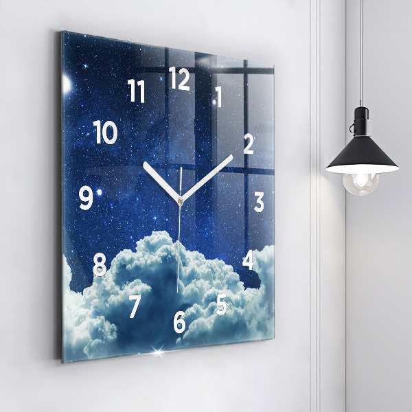Square wall clock Night sky