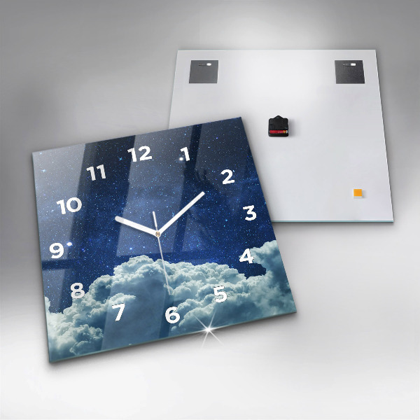 Square wall clock Night sky