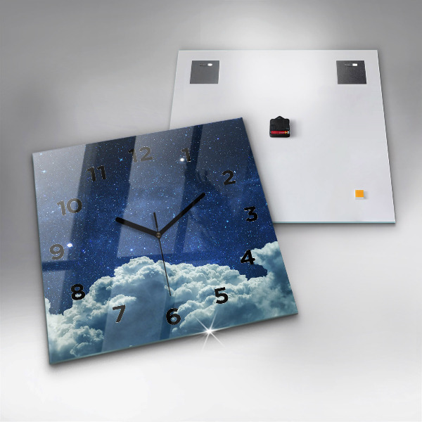 Square wall clock Night sky