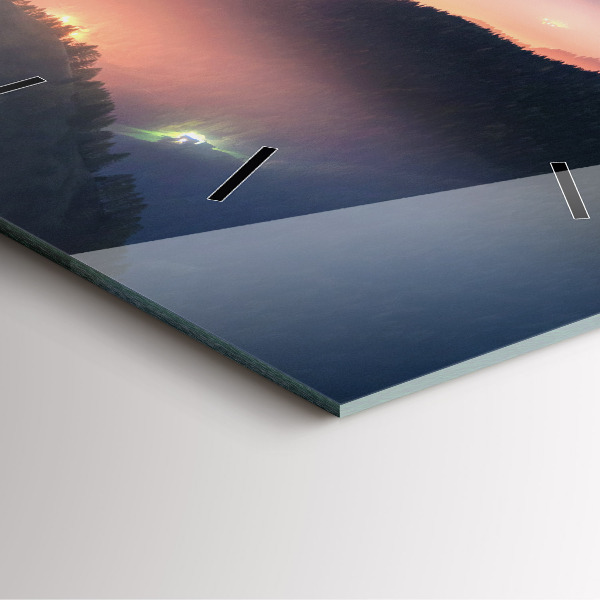 Square wall clock Mountain peak landscape