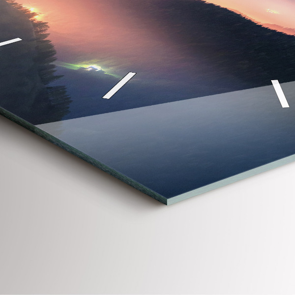 Square wall clock Mountain peak landscape