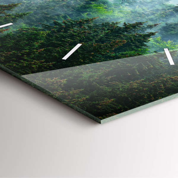 Square wall clock Misty forest