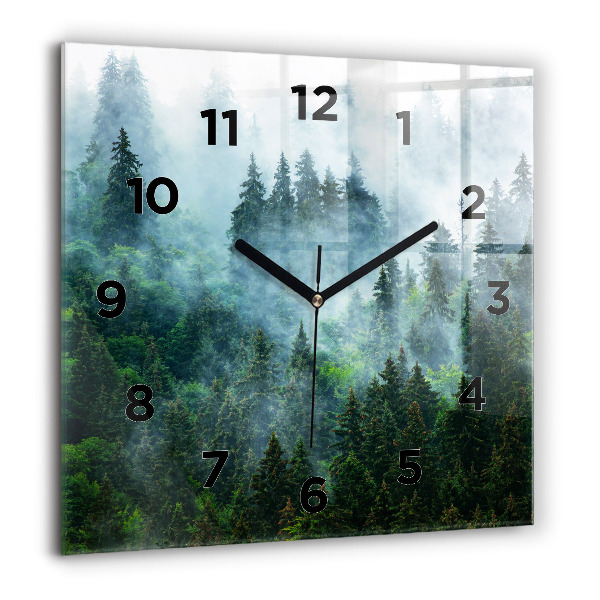 Square wall clock Misty forest