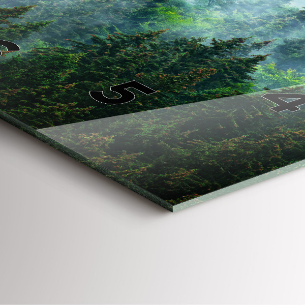 Square wall clock Misty forest