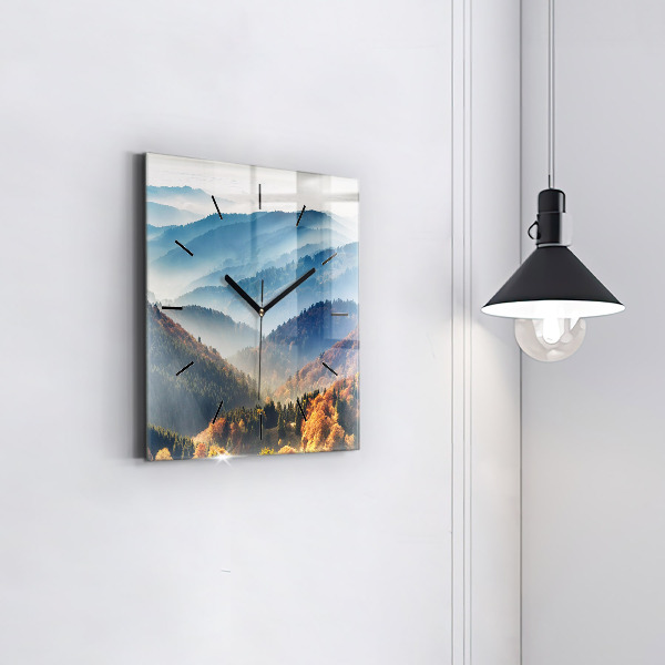 Square wall clock Mountain landscape