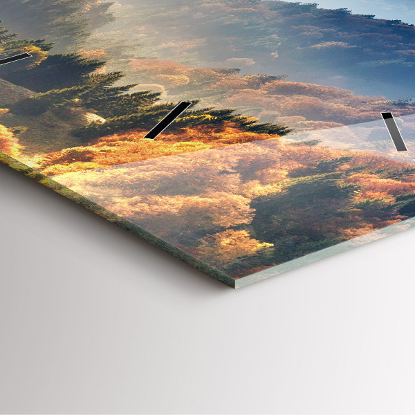 Square wall clock Mountain landscape