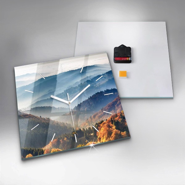 Square wall clock Mountain landscape