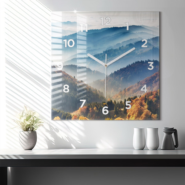 Square wall clock Mountain landscape