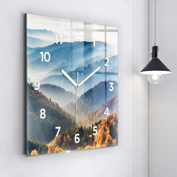 Square wall clock Mountain landscape