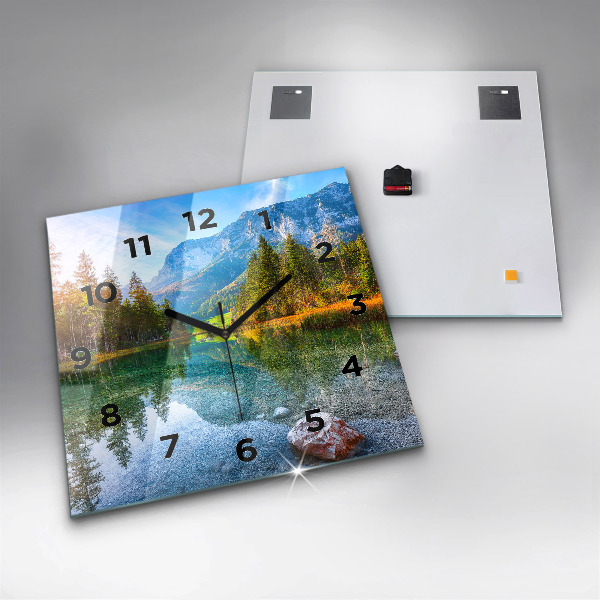 Square wall clock River Mountains Landscape