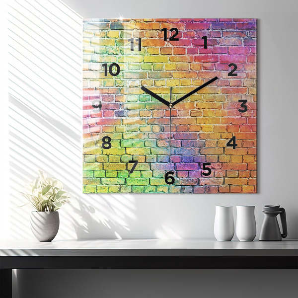 Square wall clock Painted wall