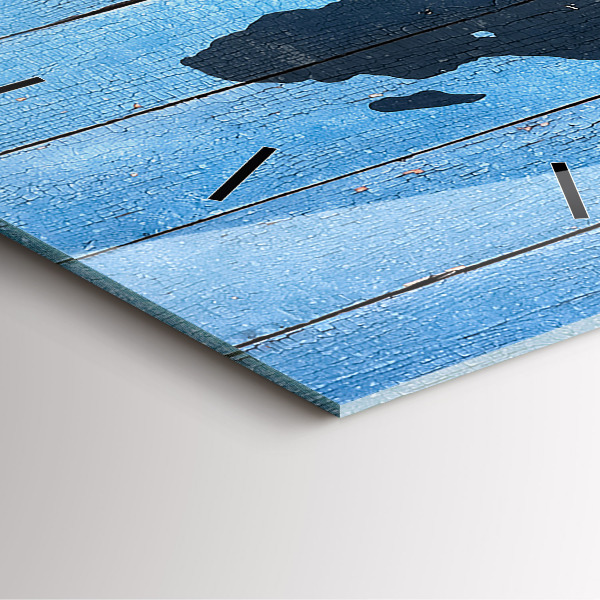 Square wall clock World map on boards