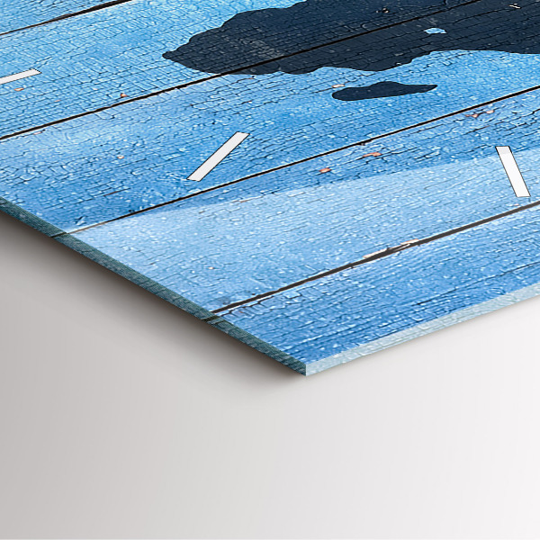 Square wall clock World map on boards