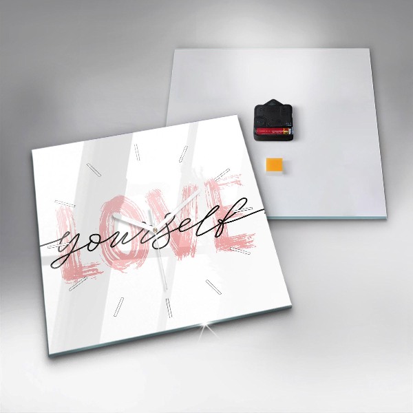 Square wall clock The inscription Love yourself