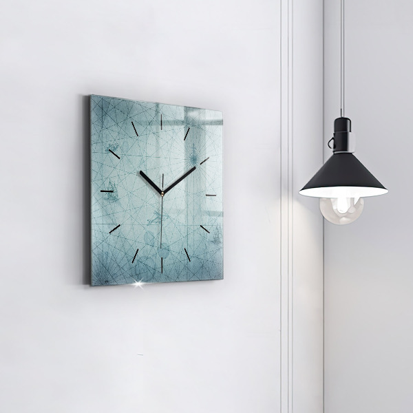 Square wall clock Vintage map
