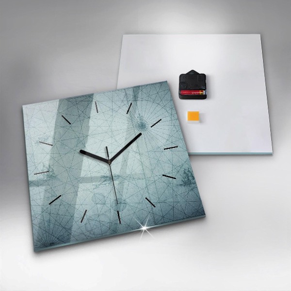 Square wall clock Vintage map