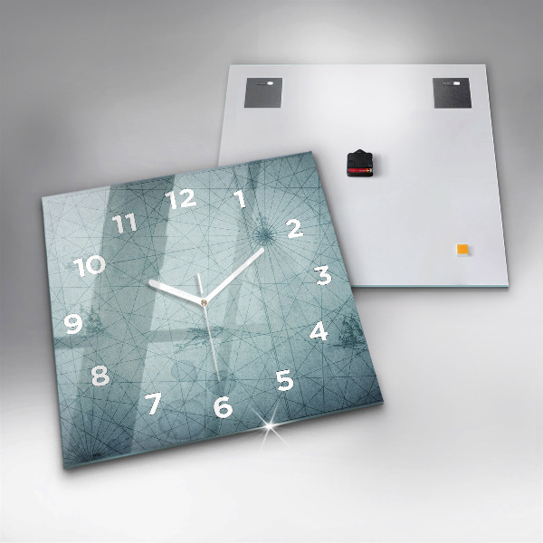 Square wall clock Vintage map