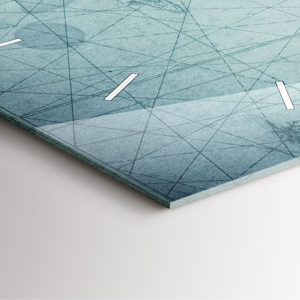 Square wall clock Vintage map