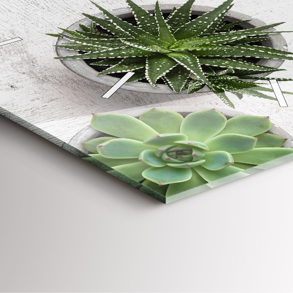 Square wall clock Ornamental plants