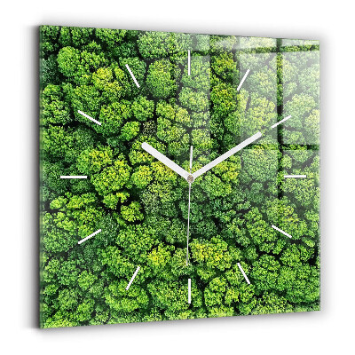 Square wall clock Forest from above