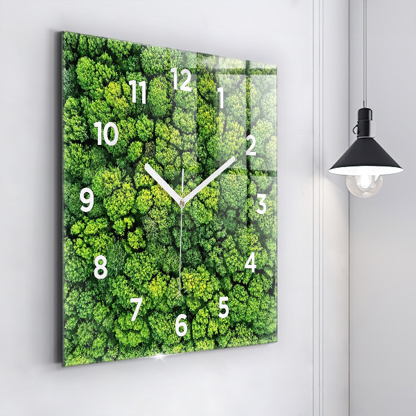 Square wall clock Forest from above