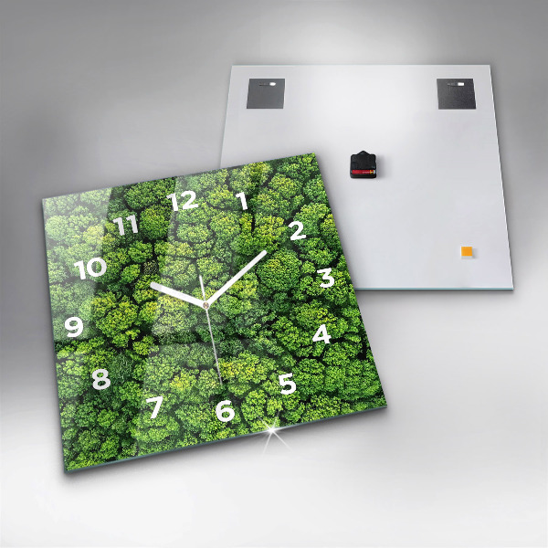 Square wall clock Forest from above