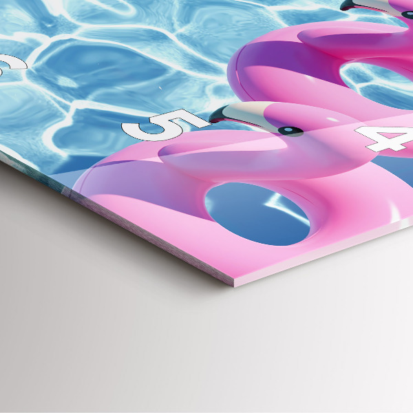 Square wall clock Dandelions flamingos