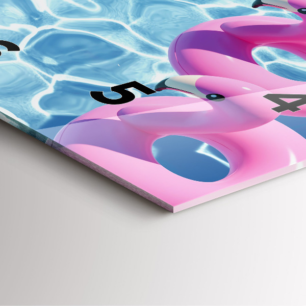 Square wall clock Dandelions flamingos