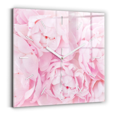 Square wall clock Blooming flowers